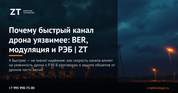 Почему быстрый канал дрона уязвимее: BER, модуляция и РЭБ | ZT Почему быстрый канал дрона уязвимее: BER, модуляция и РЭБ | ZT