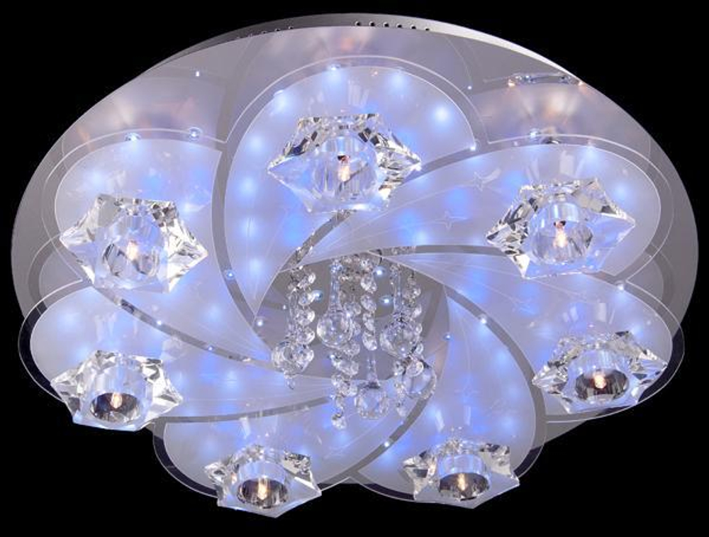 Люстра 5424/7 хром/бело-синий