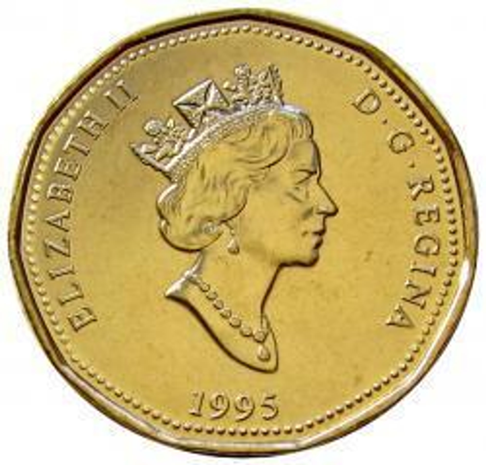1 доллар "Мемориал миротворческим силам Канады в Оттаве" 1995 год UNC