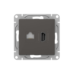 Механизм розетки HDMI+RJ45 (cat5), мокко Эпика EKF
