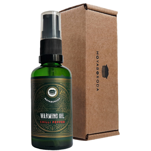 Масло для активации роста волос, бороды, усов MOYABORODA "CHILLI PEPPER", прешейв для бритья (органик масло с Чилийским перцем). (50мл.)