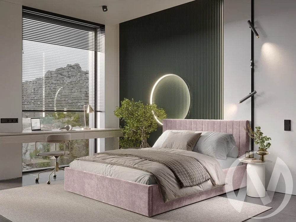 Кровать 1;6 КР-18 Хлоя (шарли пинк)