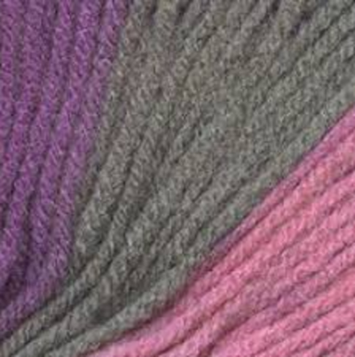 Пряжа "Астра", 100% мерсеризованный хлопок, 100гр, 610м, розовый/сиреневый/серый