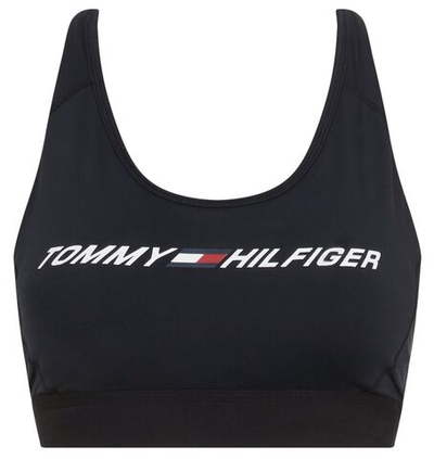Теннисный бюстгальтер Tommy Hilfiger Mid Intensity Graphic Racer Bra - Black