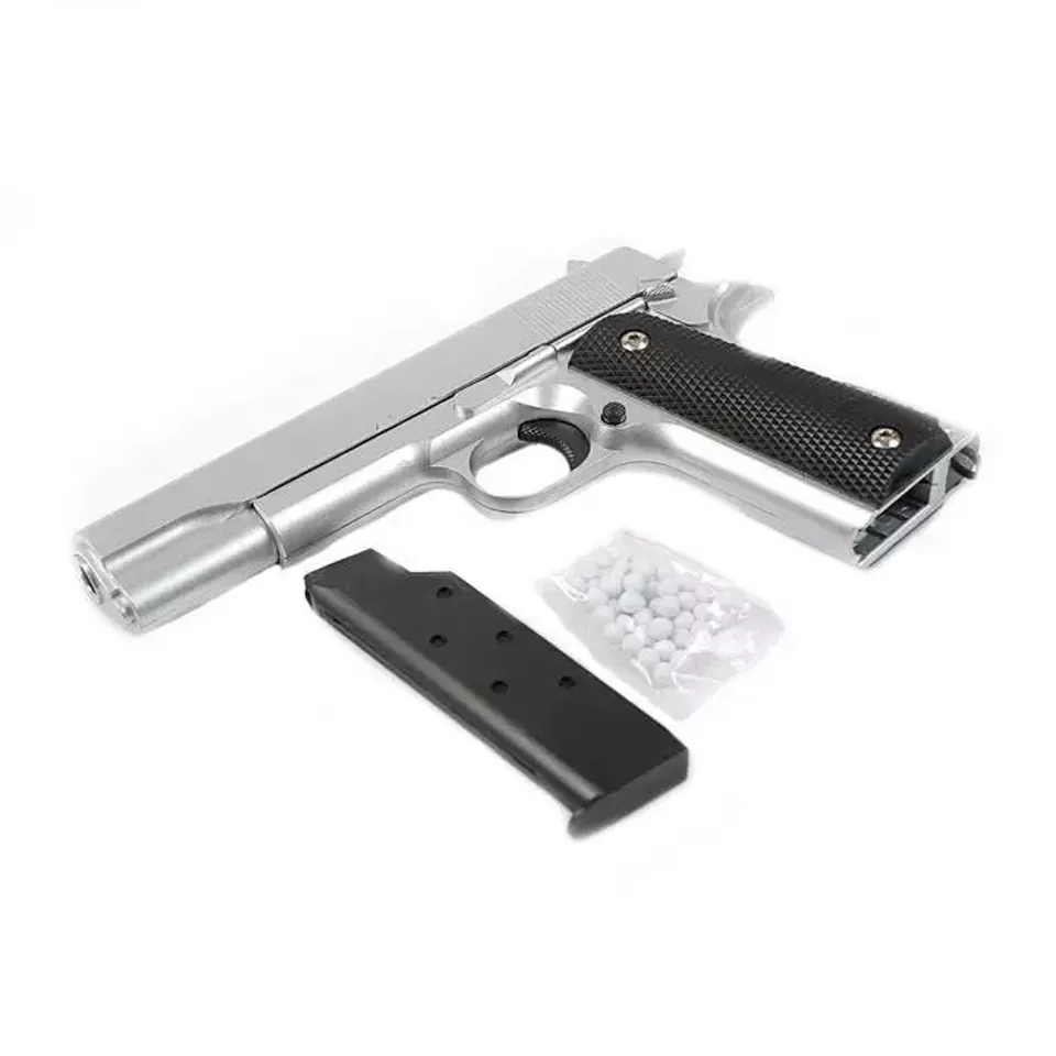 Пистолет пружинный Galaxy Colt 1911 G.13 серебристый