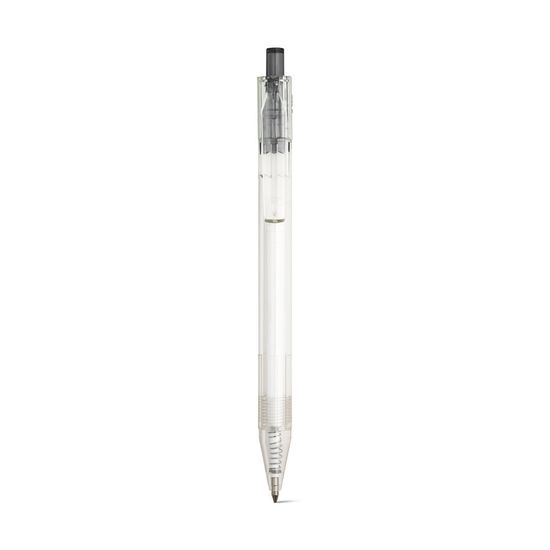 HARLAN. Шариковая ручка из rPET с цветной кнопкой