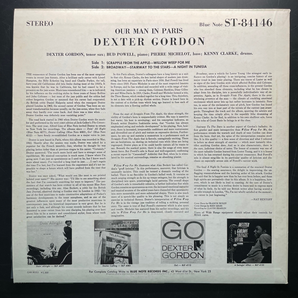 Dexter Gordon ‎– Our Man In Paris (Япония 1978г.)
