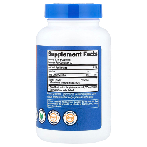 Nutricost, харитаки, 90 капсул (750 мг в одной капсуле)