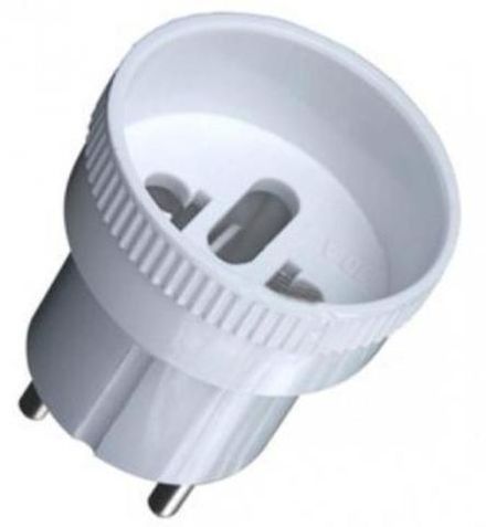 Адаптер переходник "UNIVersal" б/з белый 6А 250В (еврослот)