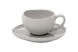 Чашка с блюдцем 90мл Easy Life Organica серая