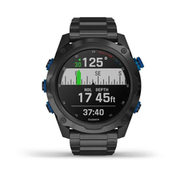 Комплект умные часы Garmin Descent Mk2i титановые с DLC-покрытием и черным титановым ремешком + датчик Descent T1