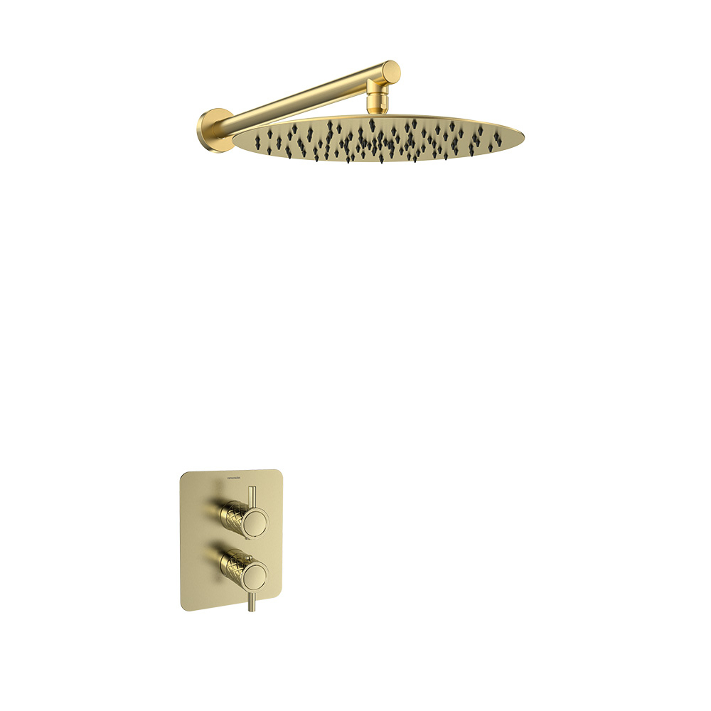 Встраиваемый термостат. смеситель для душа на 1 выход с троп. душем ODISEA JOYA K5924023OC золото