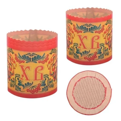 Форма для выпечки кулича бумажная «Орнамент». Набор из 3 шт. 9*9см МТ8-112