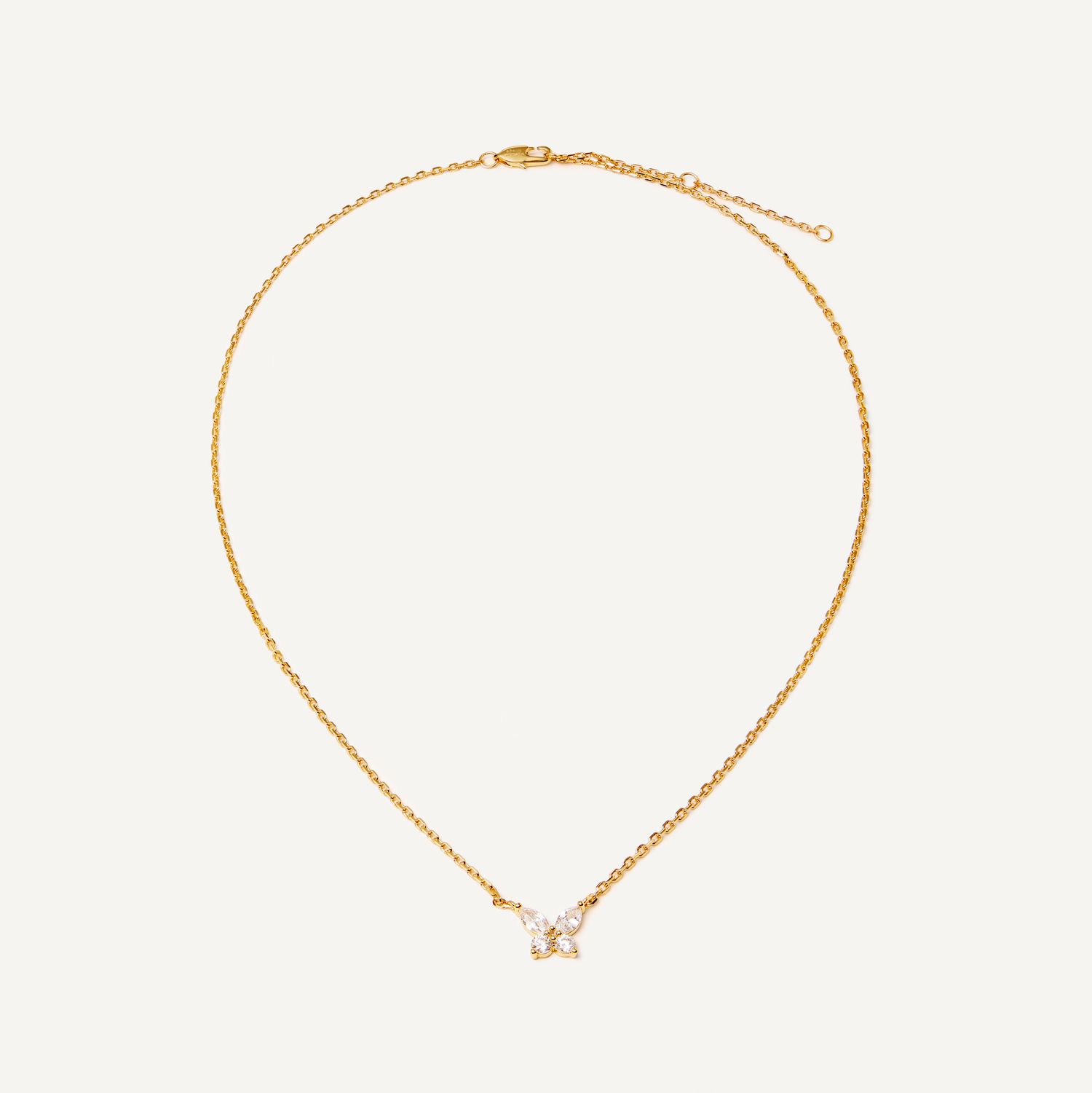 Колье Crystal Butterfly Necklace - Gold