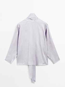 Massimo Dutti Свободная рубашка с глубоким вырезом на спине, пурпурный