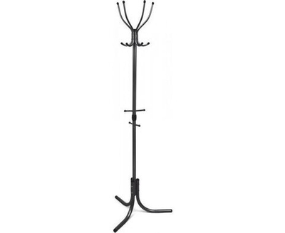 Вешалка напольная для одежды, вешалка стойка в прихожую, металлическая, черная, 180 см