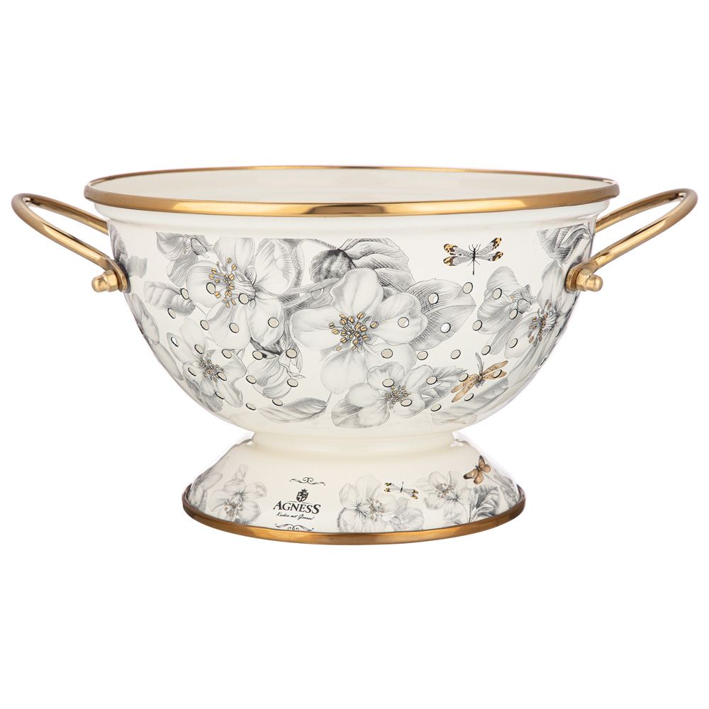 ДУРШЛАГ LEFARD ЭМАЛИРОВАННЫЙ, СЕРИЯ ЯБЛОНЕВЫЙ САД, 22*13 СМ