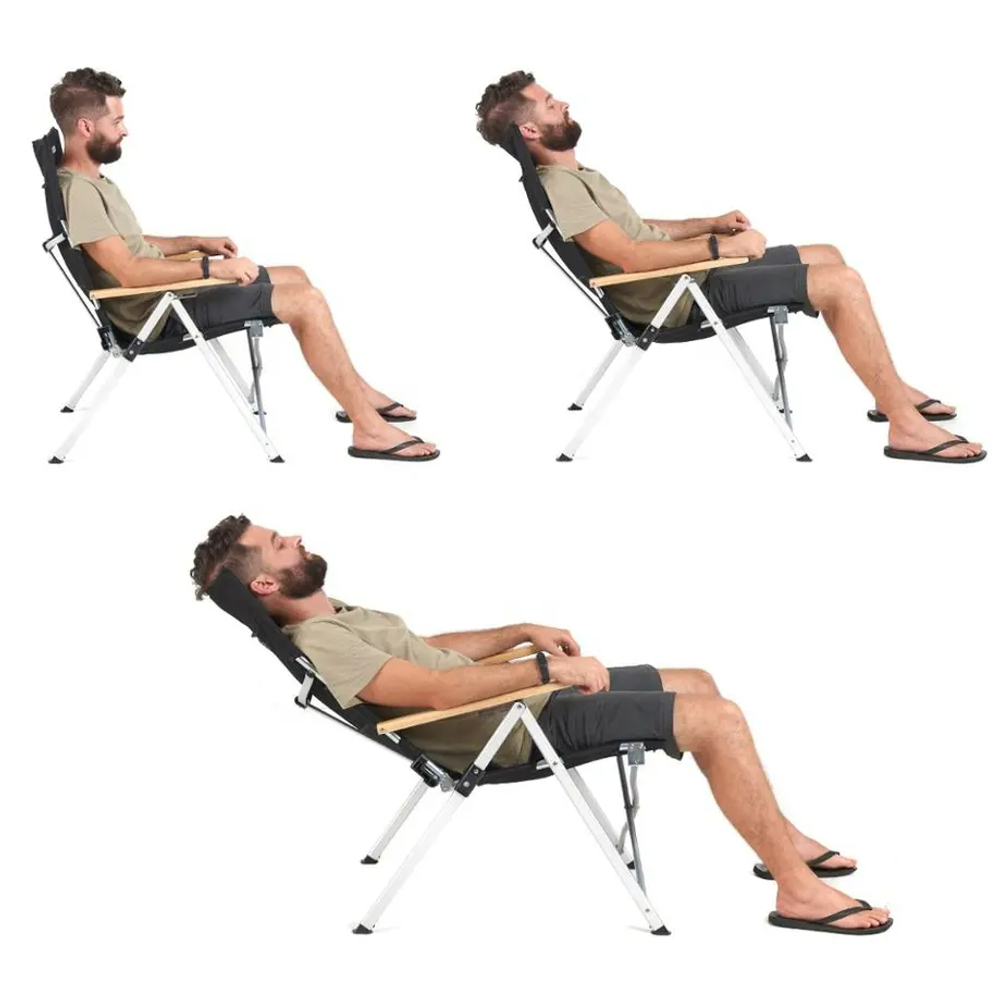 Кресло туристическое Naturehike складное, регулируемое, черное, до 140 кг