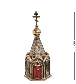 AM-1138 Наперсток «Часовня с магнитом» (латунь, янтарь)