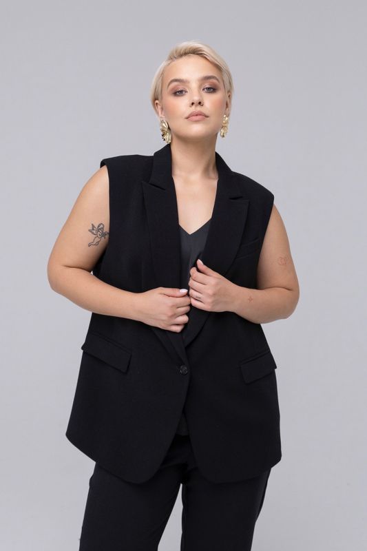 Жилет удлиненный, черный