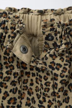 ZARA ЮБКА ИЗ МИКРОВЕЛЬВЕТА С АНИМАЛИСТИЧЕСКИМ ПРИНТОМ, СВЕТЛО-ЗЕЛЕНЫЙ