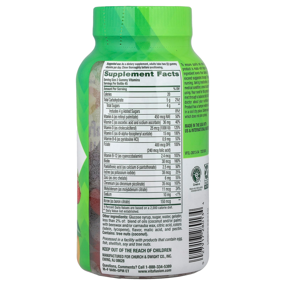 VitaFusion, Жевательные мармеладки для иммунитета Multi +, с мандарином и клубникой, 90 жевательных таблеток