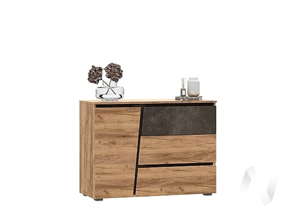Комод МС Соренто (дуб крафт/бетон темный)