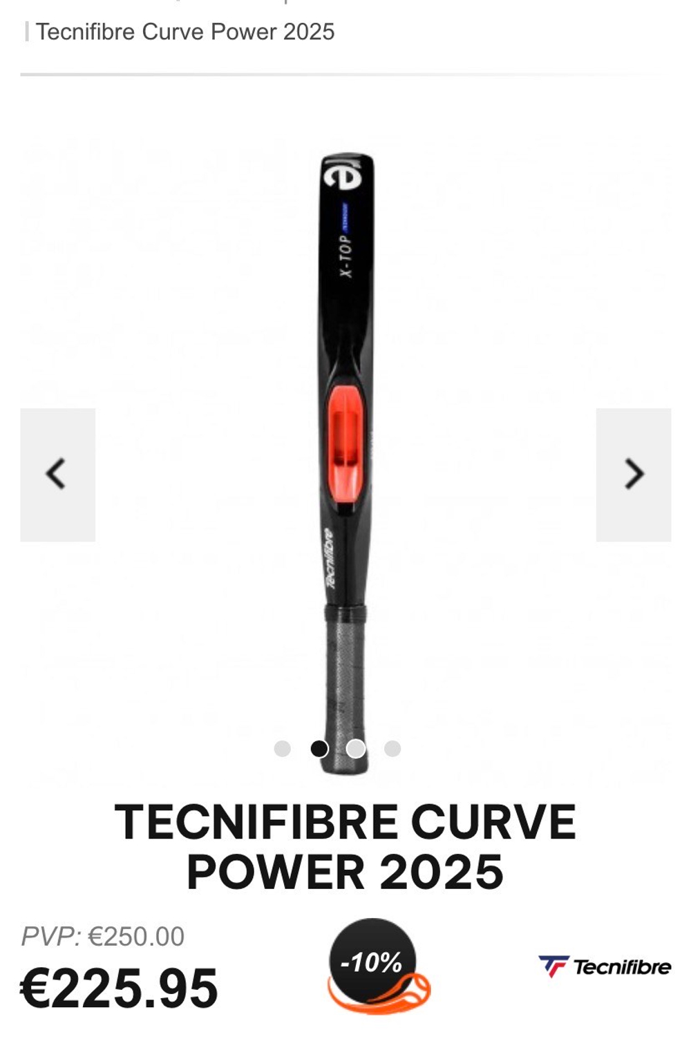 Tecnifibre, CURVA POWER, Padel Racket
