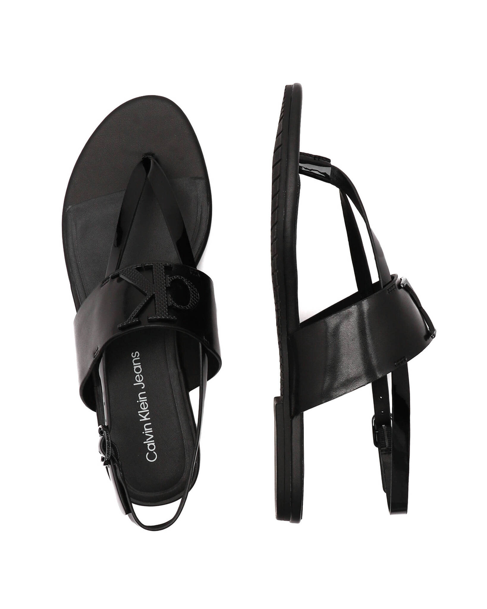 Кожаные босоножки CALVIN KLEIN JEANS - черный(YW0YW00953)