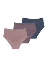 Трусы женские макси. Набор из 3-х штук Essential розовый-джинсовый-сиреневый