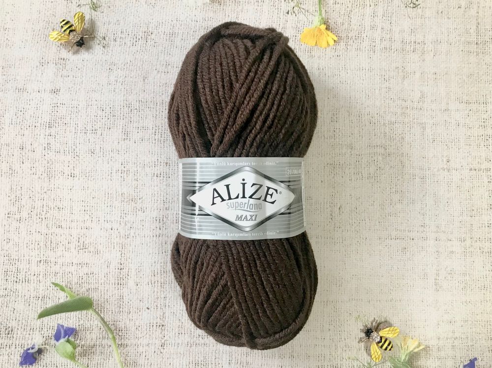 Пряжа ALIZE &quot;Superlana maxi&quot; 26 коричневый