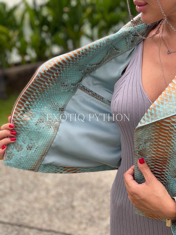 Куртка из кожи питона мульти JT-117