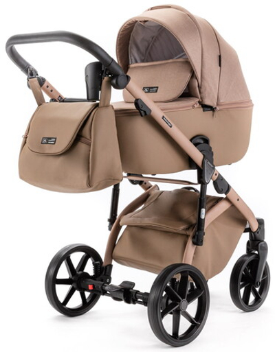 Детская коляска Adamex Nola Natura 2 в 1 N-5-CAMEL (Т.БЕЖ + Т.БЕЖ.КОЖА)