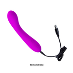 Лиловый изогнутый вибратор 16см для стимуляции точки G Pretty Love Tony G-spot Vibrator Purple BI-014281