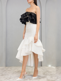 Шелковый топ с рюшами