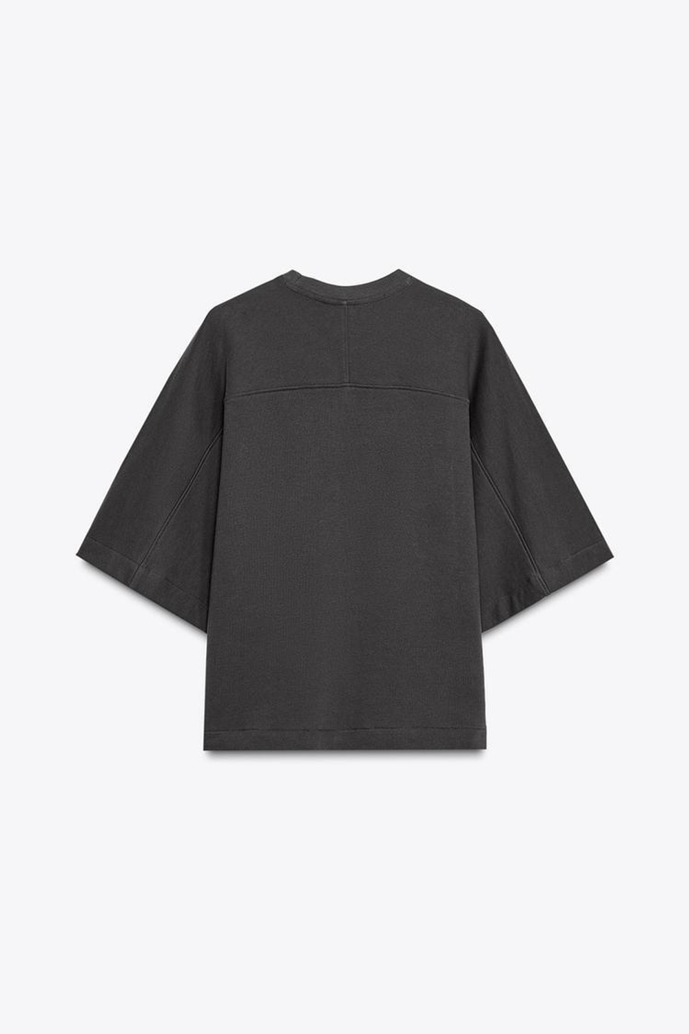 ZARA ТОЛСТОВКА С КОРОТКИМИ РУКАВАМИ В СТИЛЕ РУСТИК, УГОЛЬНЫЙ