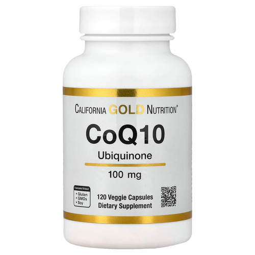 California Gold Nutrition, коэнзим Q10, убихинон класса USP, 100 мг, 120 растительных капсул