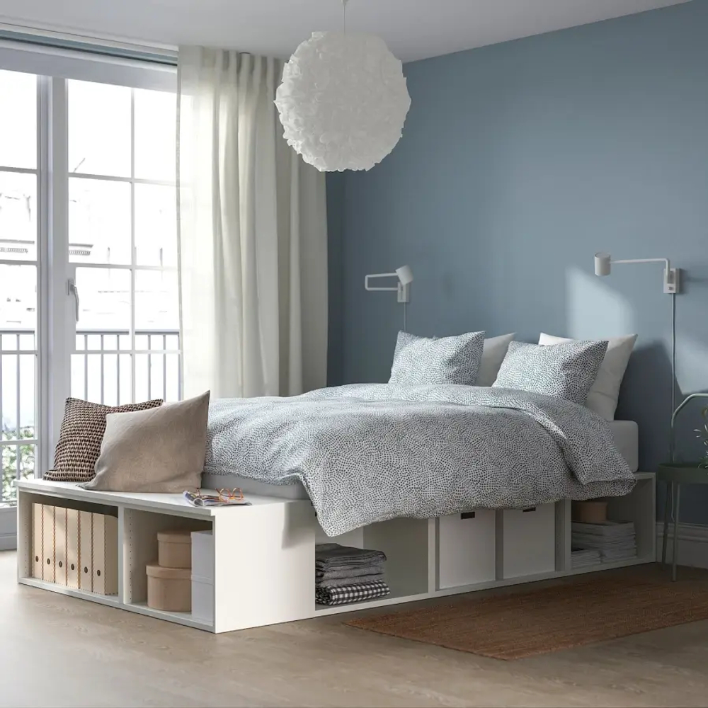 Каркас кровати со шкафами - IKEA PLATSA, 200х140 см, белый, ПЛАТСА ИКЕА