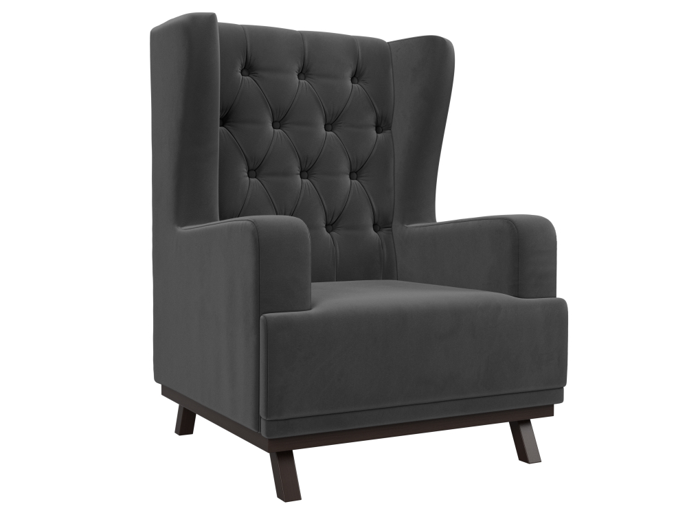 Кресло Джон Люкс, Серый, Велюр, 108472