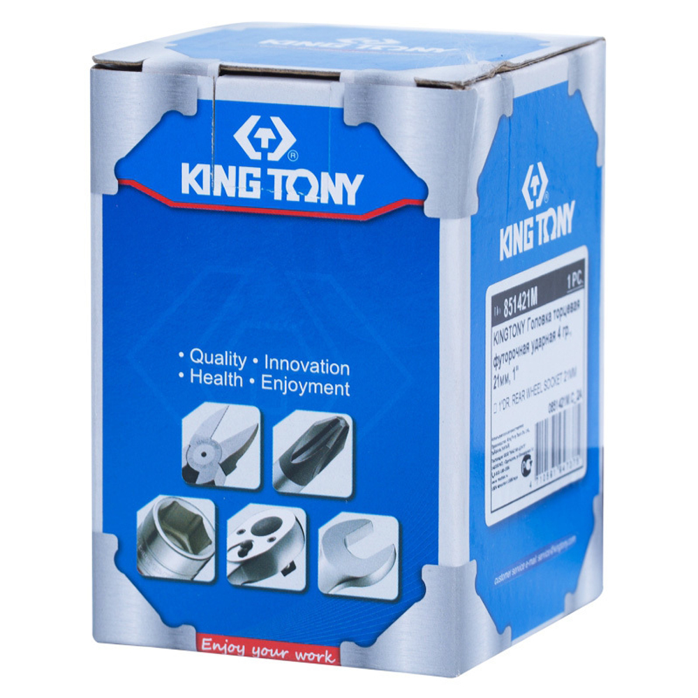 KING TONY (851421M) Головка торцевая ударная четырехгранная 1", футорочная, 21 мм