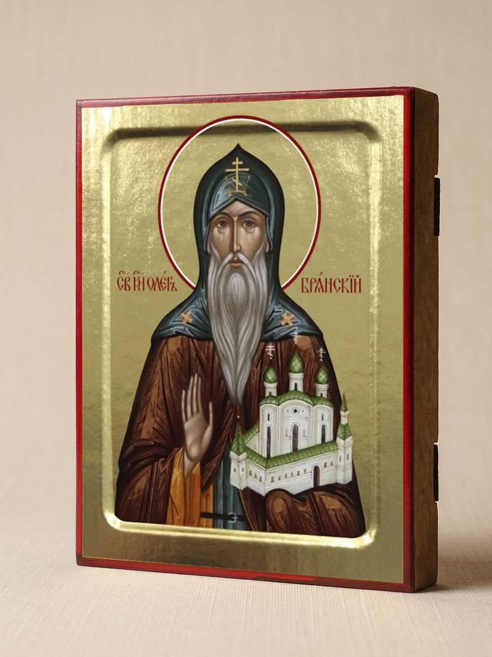 Икона Олега Брянского, благоверного князя на дереве: 125 х 160 (Синопсисъ)