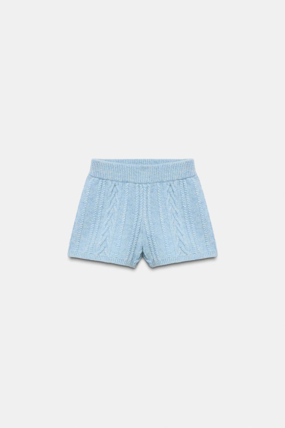 ZARA ШОРТЫ ИЗ СМЕСОВОЙ ШЕРСТИ, СВЕТЛО-ГОЛУБОЙ