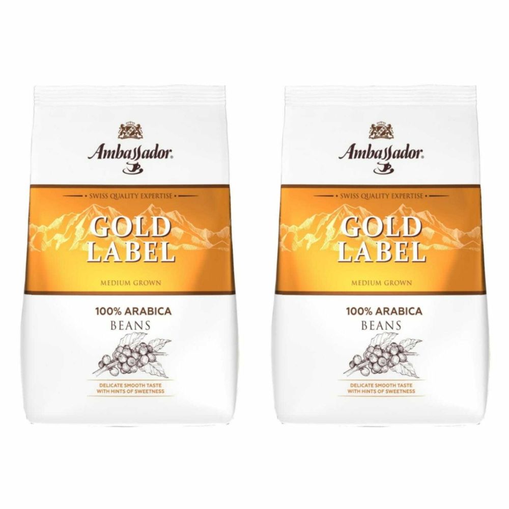 Кофе в зернах Ambassador Gold Label 1 кг, 2 шт