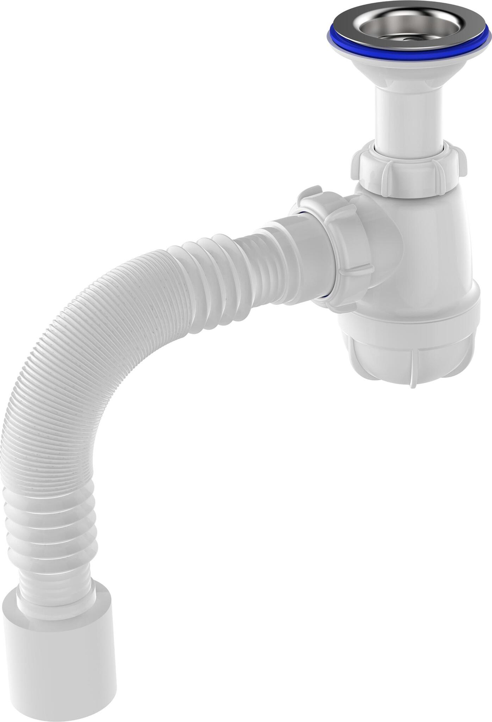 СИФОН ДЛЯ УМЫВАЛЬНИКА 1 1/2Х40 AQUANT С УДЛИН ГОРЛ С МЕТ.РЕШ. С Г.Т. 40Х50