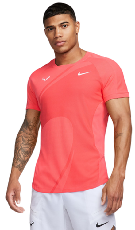Мужская теннисная футболка Nike Dri-Fit Rafa Tennis Top - ember glow/white