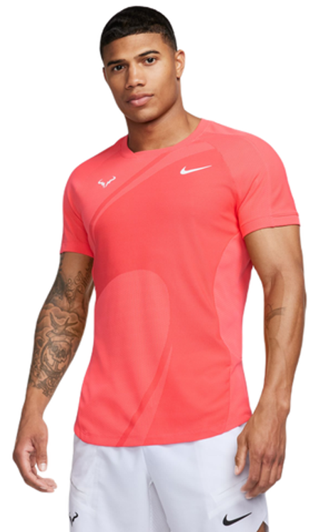 Мужская теннисная футболка Nike Dri-Fit Rafa Tennis Top - белый, Оранжевый