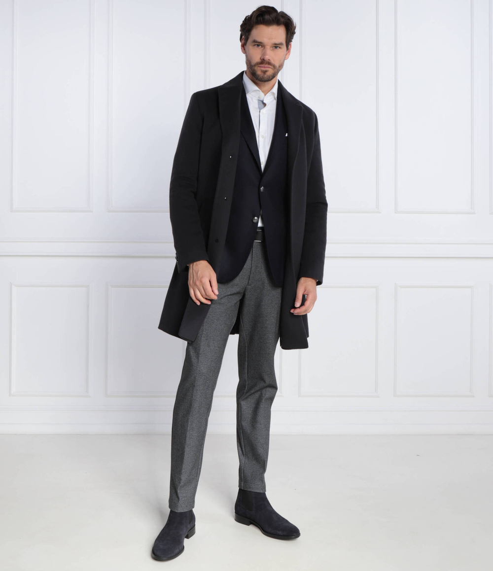 Хлопковое пальто h-hyde-c-224 BOSS BLACK - темно-синий(50485199)