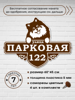 Адресная табличка со шпицем, 60х45 см.