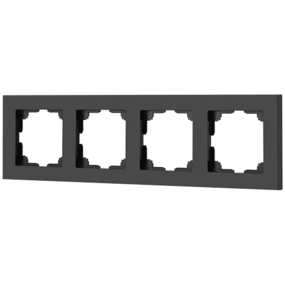Рамка для розеток и выключателей Intro Accent 6-504-05 на 4 поста, СУ, антрацит | Intro
