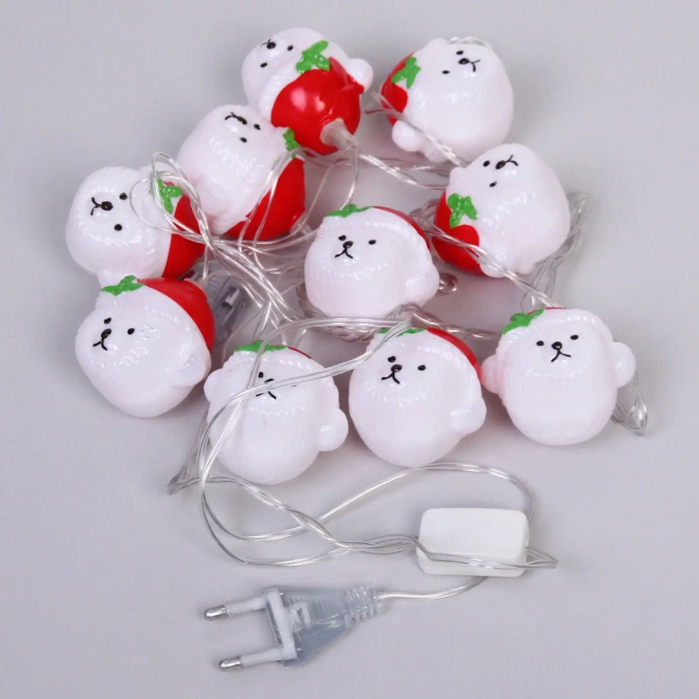 Гирлянда для дома «Медвежонок» 2м 10 ламп LED, 5*4 см прозр.пров.,1 реж, IP-20, Белый (возможность соединения)